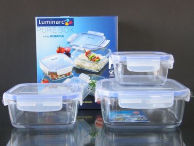 creatable Vorratsdosen aus Glas mit Deckel quadratisch, 6-tlg.