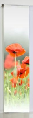 Zum Angebot - Schiebegardine Mohnblumen aus Dekostoff mit Digita