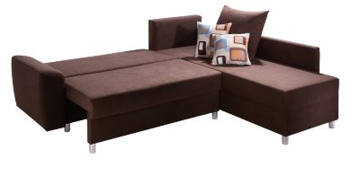 Ecksofa mit Bettfunktion Mikrovelours