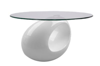 IOVIVO Couchtisch oval mit Glasplatte
