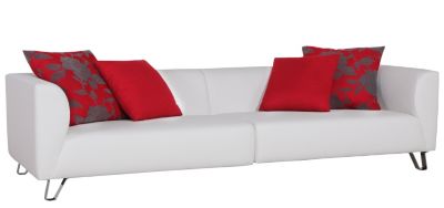 Mega-Sofa Flow wei&szlig; mit roten Kissen Preisvergleich
