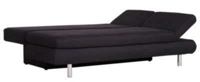Schlafsofa mit Relaxarmlehne und Federkern, schwarz