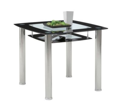 Esstisch 90x90 cm Chrom/Glas