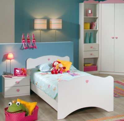 rauch Kinderbett Girl mit Nachttisch wei&szlig;/rosa Preisvergleich