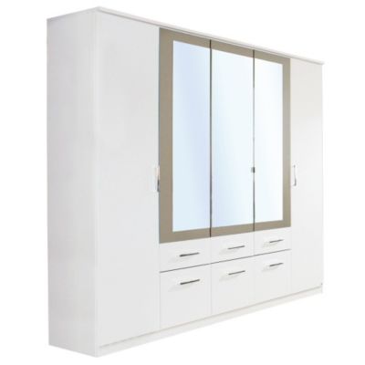 rauch Kleiderschrank Burano mit Spiegel, wei&szlig;/sandgrau Preisvergleich