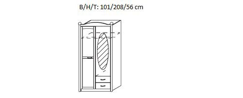rauch Kleiderschrank Lilly mit Spiegel