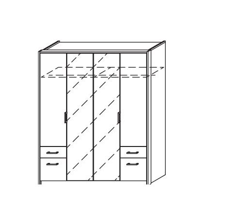 rauch Kleiderschrank mit Schubk&auml;sten und Passepartout