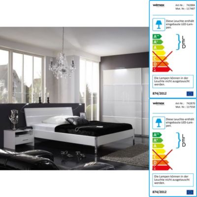 Komplett-Schlafzimmer mit SchwebetÃŒrenschrank,Glas weiÃ