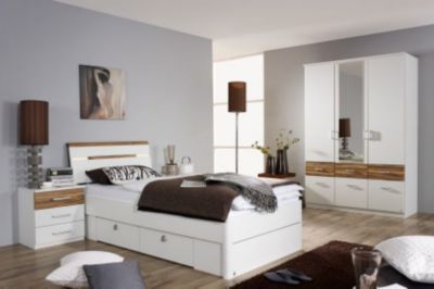 rauch Schlafzimmer Marsala 3-teilig, Wei&szlig;/Walnussfarben Preisvergleich