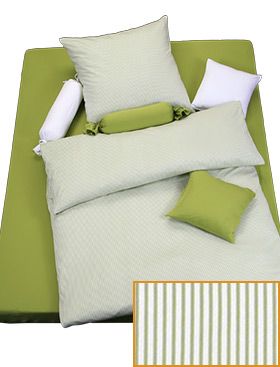 doris meyer Jersey-BettwÃ€sche Basic- Stripe, oliv