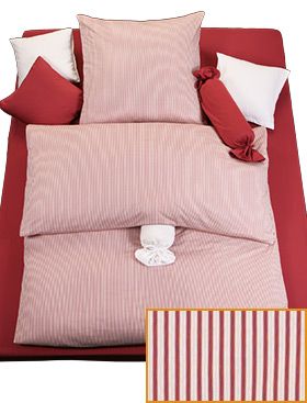 doris meyer Jersey-BettwÃ€sche Basic- Stripe, bordeaux