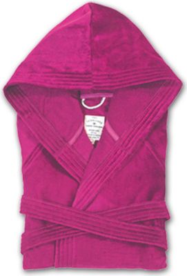 tom tailor BASIC Velours Damen und Herren Bademantel mit Kapuze, pink Preisvergleich