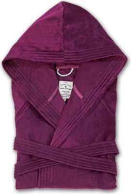 tom tailor BASIC Velours Damen und Herren Bademantel mit Kapuze, violet Preisvergleich