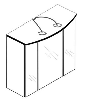 Spiegelschrank mit Beleuchtung ca. 70x69 cm