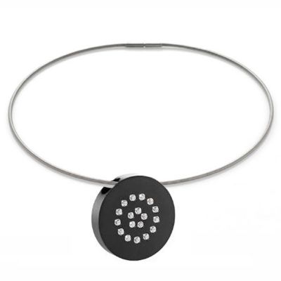 Luxxos Modern Art Collier black mit 18 Swarovski Crystals Preisvergleich