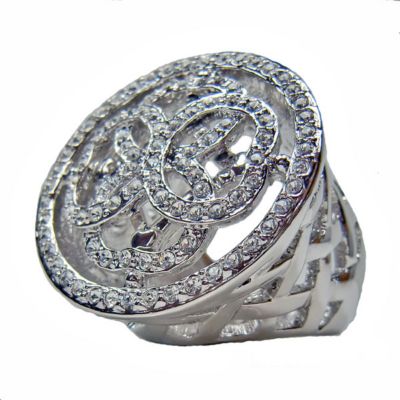 Luxxos Trendschmuck - Ring mit 98 Kristallen rhodiniert