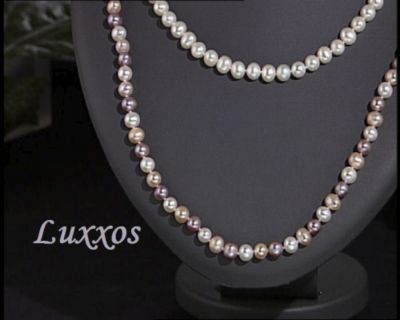Luxxos 2er SET Perlencollier weiÃ + multi / 45 + 60 cm