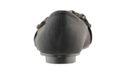 Schwarzer Ballerina mit Deko-Ringen in Holz-Optik