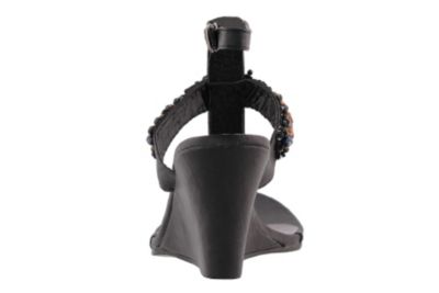 Schwarze Sandalette mit Schmucksteinen