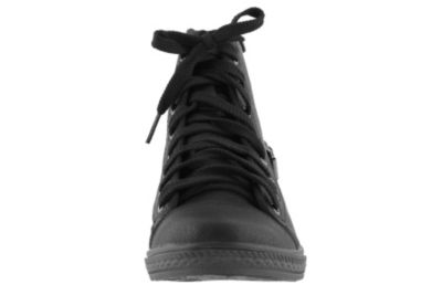 Schwarzer Sneaker-Halbschuh High zum SchnÃŒren mit Schnalle