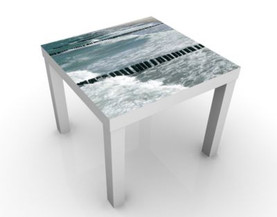 Design Tisch Baltic Sea 55x45x55cm Beistelltisch, Couchtisch, Motiv-Tisch, Wohnzimmer, Wasser, Meer, Wellen, Urlaub, Natur