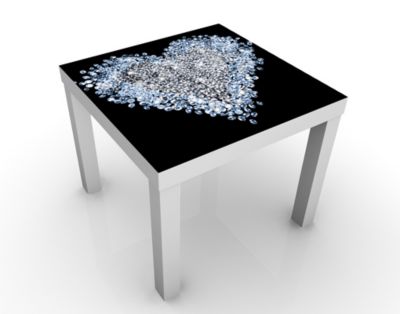 Design Tisch Diamant Herz 55x45x55cm Beistelltisch, Couchtisch, Motiv-Tisch, Wohnzimmer, Liebe, Edelsteine, Kristall, Svarovski, Schmuck