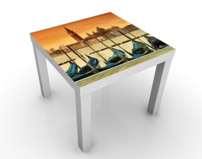 Design Tisch Gondeln in Venedig 55x45x55cm Beistelltisch, Couchtisch, Motiv-Tisch, Wohnzimmer, Italien, Wasser, Kanal, Boot, Lagune
