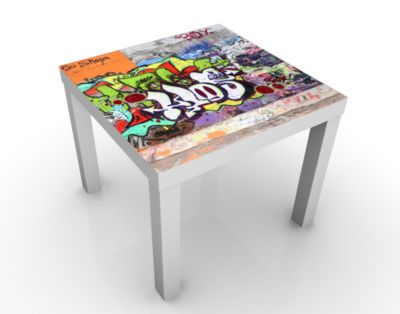 Design Tisch Graffiti 55x45x55cm Beistelltisch, Couchtisch, Motiv-Tisch, Kinderzimmer, Graffiti, Kunst, Street Art, Jugendkultur, Hip Hop