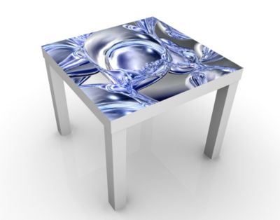 Design Tisch Liquid Smoke 55x45x55cm Beistelltisch, Couchtisch, Motiv-Tisch, Wohnzimmer, 3D, Digital Kunst, Abstrakt, Linien, Wellen