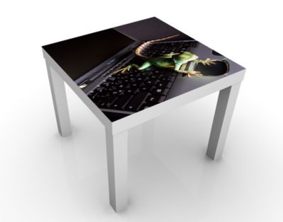 Design Tisch Stay! Leguan 55x45x55cm Beistelltisch, Couchtisch, Motiv-Tisch, Kinderzimmer, Leguan, Tiere, Echse, Reptilien, Eidechse