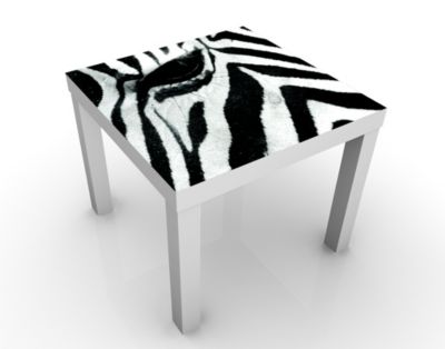 Design Tisch Zebra Crossing No.3 55x45x55cm Beistelltisch, Couchtisch, Motiv-Tisch, Kinderzimmer, Tiere, Zebras, Afrika, Pferde, Streifen
