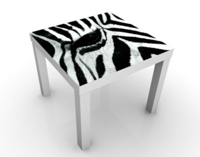 Design Tisch Zebra Crossing No.2 55x45x55cm Beistelltisch, Couchtisch, Motiv-Tisch, Kinderzimmer, Tiere, Zebras, Afrika, Pferde, Streifen