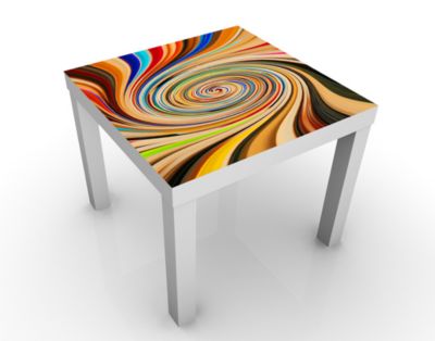 Design Tisch Crazy Dimension 55x45x55cm Beistelltisch, Couchtisch, Motiv-Tisch, Kinderzimmer, Bunt, Regenbogen, Digitale Kunst, Strudel, Modern