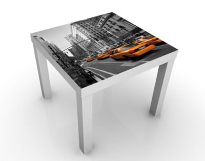 Design Tisch New York, New York! 55x45x55cm Beistelltisch, Couchtisch, Motiv-Tisch, Wohnzimmer, USA, Manhattan, Amerika, Taxis, Stadt