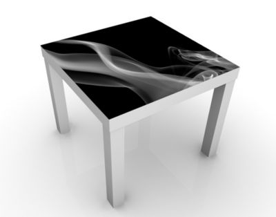 Design Tisch Silver Smoke 55x45x55cm Beistelltisch, Couchtisch, Motiv-Tisch, Wohnzimmer, Digitale Kunst, Abstrakt, Rauch, Magie, Nebel