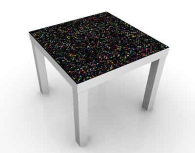 Design Tisch Outer Space 55x45x55cm Beistelltisch, Couchtisch, Motiv-Tisch, Wohnzimmer, All, Punkte, Disco, Schwarz, Retro