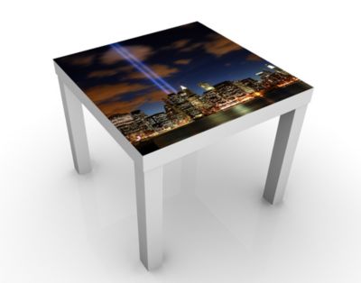 Design Tisch Tribute To The Lights 55x45x55cm Beistelltisch, Couchtisch, Motiv-Tisch, Wohnzimmer, New York, Amerika, Lichter, Denkmal, September
