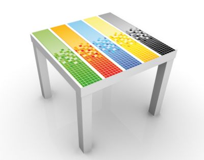 Design Tisch Pixel Mix 55x45x55cm Beistelltisch, Couchtisch, Motiv-Tisch, Buero, Bunt, Modern, Computer, Grafik, Farbe
