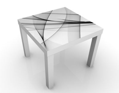 Design Tisch Vibration 55x45x55cm Beistelltisch, Couchtisch, Motiv-Tisch, Wohnzimmer, Abstrakt, Kurven, Linien, Wellen, Grau