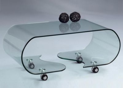 Couchtisch FLOW aus Klarglas B: 90 cm