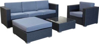 Gartenmöbel Set Polyrattan Grau sdatec.com