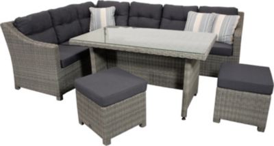 Gartenmöbel Set Polyrattan Grau sdatec.com