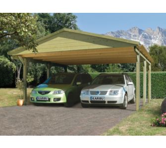 Karibu Doppel-Carport mit Satteldach