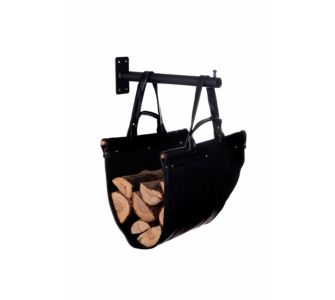 Ledertasche für Holz, inkl. Wandhalterung