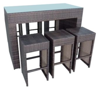 Benedomi Polyrattan Bar-Set 7-tlg.