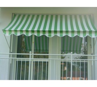 Angerer Freizeitm&ouml;bel Klemm-Markise PE-Gewebe Blockstreifen Gr&uuml;n/wei&szlig; - 250 cm