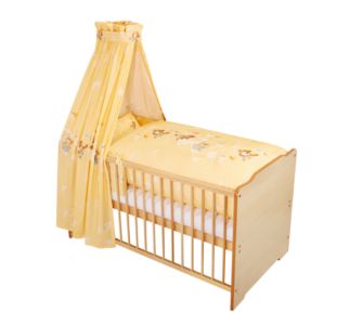 Z&ouml;llner Kinderbett-Komplett-Set Herzb&auml;r ? vanille/buche. 140 x 70 cm