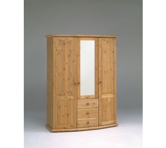 Tvilum Kleiderschrank Country 75038 inkl. Aufsatz - Kiefer Nachb. gelaugt ge&ouml;lt