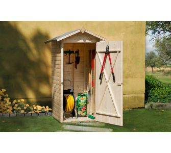 Weka Terrassenschrank Gr. 1 mit Satteldach und Einzelt&uuml;r - Natur