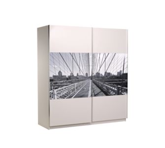 Parisot Kleiderschrank New York/Ambynight gro&szlig;, wei&szlig;